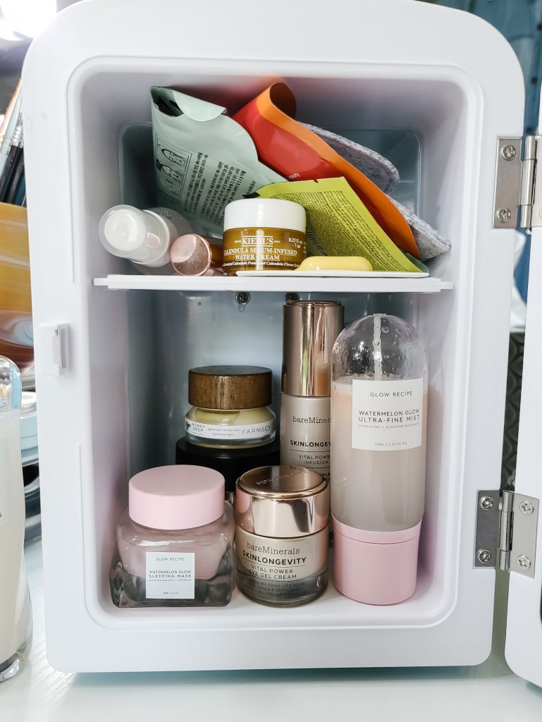open skincare fridge