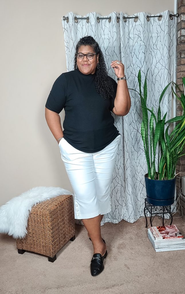 White crops and black top